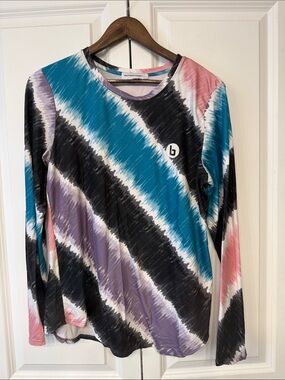 Bala Women’s Long Sleeve Crewneck Tee - Multicolor Tie-Dye